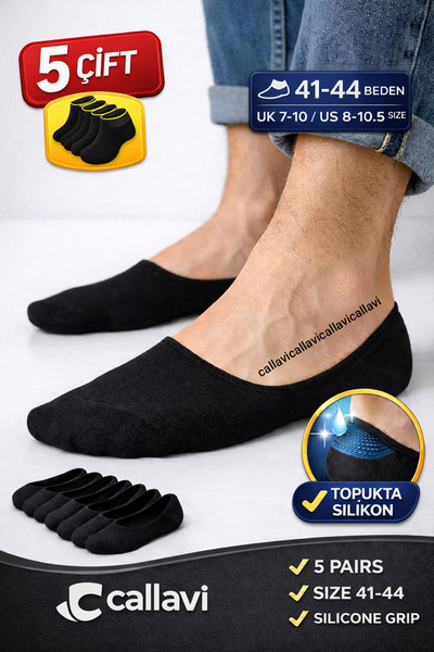 CALLAVI Babet Çorap Slikonlu Pamuklu Likralı Ayakta Görünmez