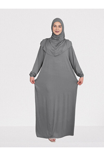 REİSA Rochie de rugăciune dintr-o singură piesă, cu hijab, din țesătură de bu...