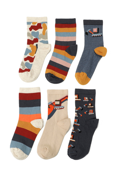 Polaris WORKER 7 LI SKT-B 5PR Mavi Erkek Çocuk 7 Li Çorap