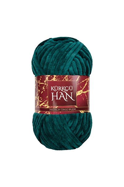 Kürkçü Han Kadife 100GR 95MT Örgü İpi Okyanus Yeşili