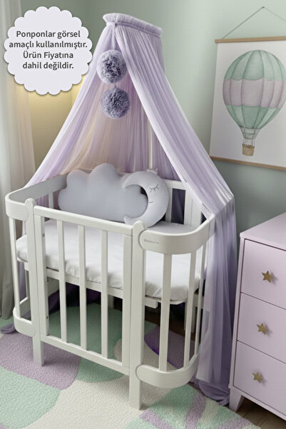 Kiddy Happy Bebeksi Mor Beşik Cibinliği Ve Cibinlik Aparatı