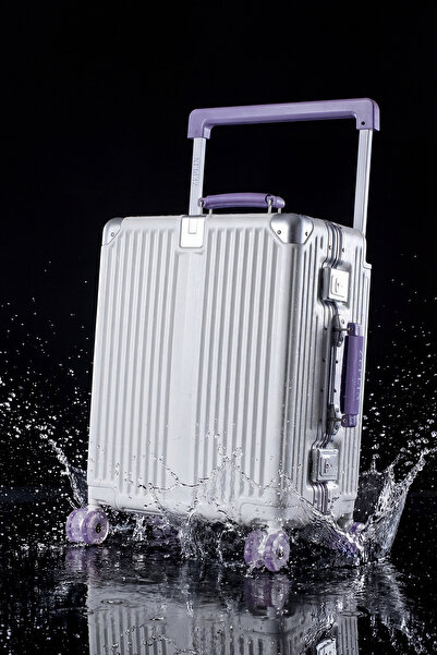 Zeplin Boxy PC Policarbon Kabin Boy Valiz Beyaz-Mor