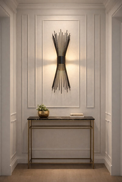 shop Kirpi Modern Siyah Günışığı Ledli Pilli ve Elektrikli Duvar Apliği 1 Ade...