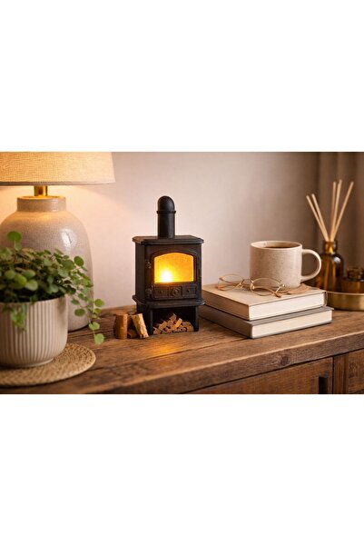 baskisepetim Mini Kuzineli Soba Görünümlü LED Işık – Dekoratif Masa Üstü Şömi...