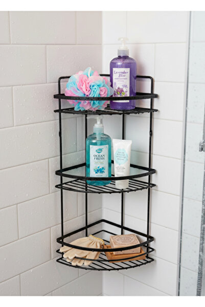 NOYALES HOME رف زاوية للحمام من الفولاذ المقاوم للصدأ الفاخر ذو ثلاث طبقات با...