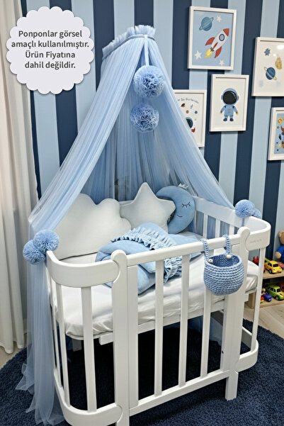 Kiddy Happy Mavi Beşik Cibinliği Ve Cibinlik Aparatı