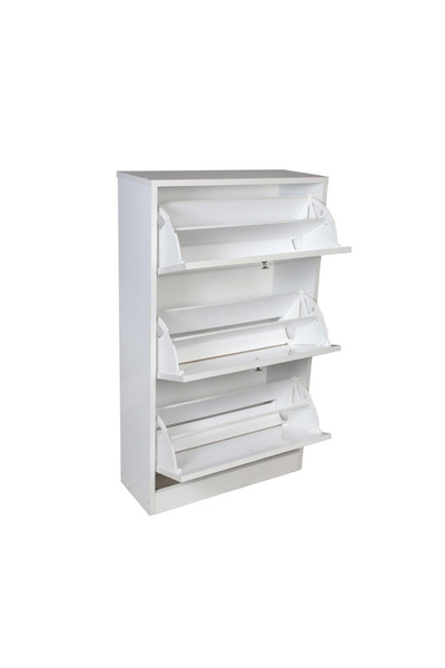 Evistro Ahşap Ayakkabılık Düşme Kapak Beyaz-KURULU GÖNDERİM