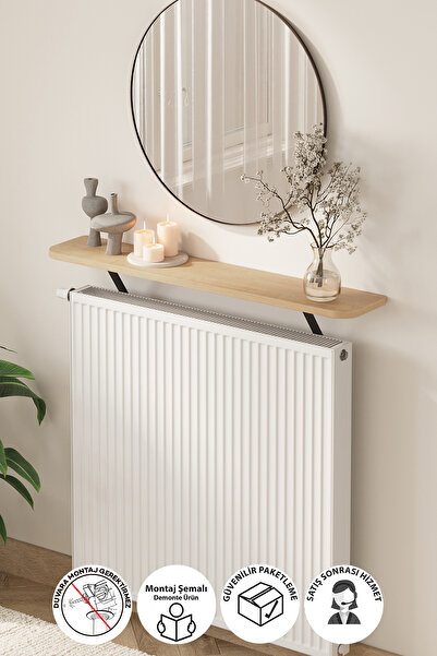 Bofigo Petek Üstü Raf Kalorifer Peteği Rafı Duvar Rafı Uçan Raf Dresuar 91 Cm...