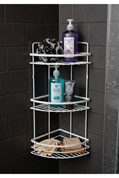 NOYALES HOME رف زاوية للحمام من الفولاذ المقاوم للصدأ الفاخر ذو ثلاث طبقات با...