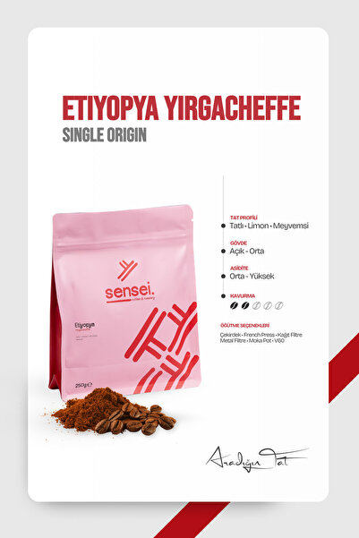 Sensei Coffee&Roastery Etiyopya Yirgacheffe - Single Origin Kahve (Çekirdek) ...