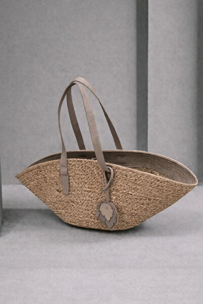 MaVaux Maris Extra Light Rope Weave Straw Bag with Genuine Leather Detail Wom...