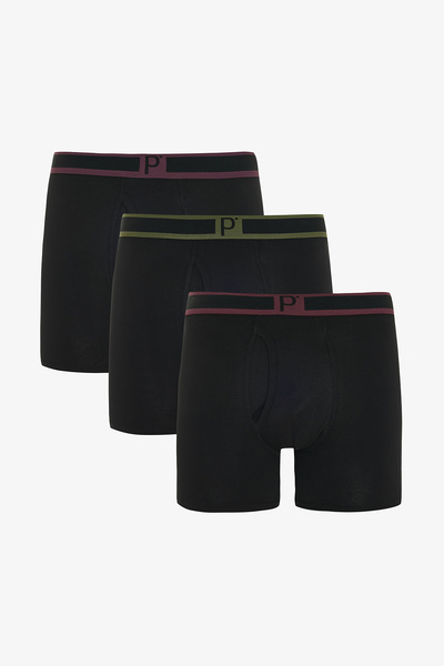 Penti Erkek Pamuklu 3lü Siyah Çok Renkli Boxer