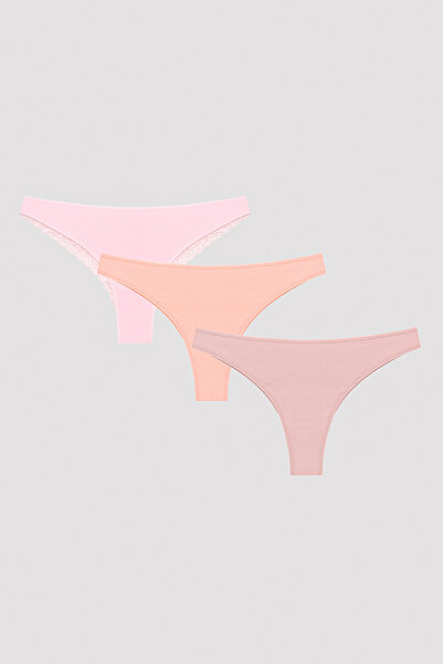 Penti Coral Vibes Lacy Dantel Back 3lü Brazilian Külot