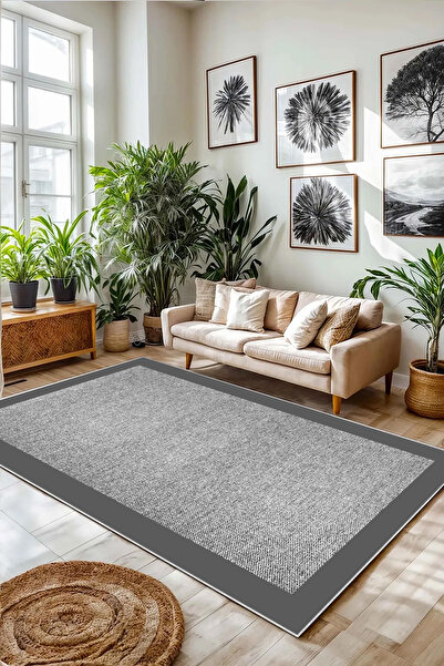 df home Salon Halısı Geometrik İskandinav Eskitmeli Dijital Baskı Yıkanabilir...