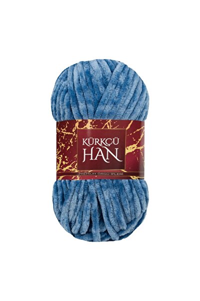 Kürkçü Han Kadife 100GR 95MT Örgü İpi Açık Mavi