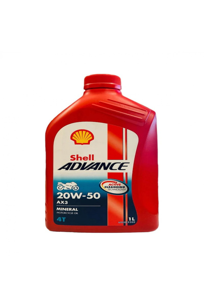 SHELL Yağ 20/50 Advance 4t Ax3 Mineral 1 L Motosiklet Yağı