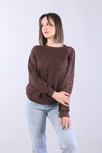 Mckanzie 1562 Hanorac cu decolteu O, cu mânecă stângă și piept stâng decorat ...