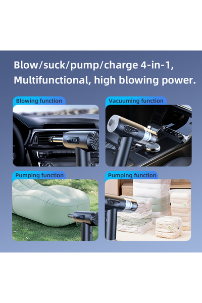 İdeas4comfort Set aspirator portabil cu suflanta aer, GABOS™, USB, 6000mAh, afisaj LED, 3 trepte viteza