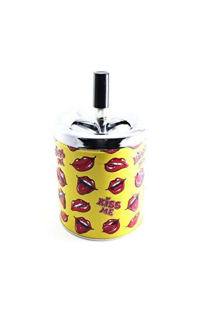 Cool Bas-çevir Metal Scrumieră pentru fumat cu model de buze galben 10cm