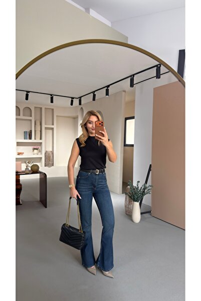 Sezgi Tekin Premium Series Lycra Blue Spanish Flare Jeans