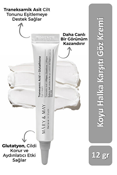 Mary & May كريم محيط العين بحمض الترانيكساميك والغلوتاثيون المضاد للهالات الس...