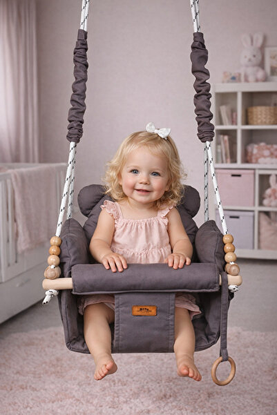 ConconBebe Concon Bebe Çocuk Pufy Emniyet Kemerli Salıncak Çocuk Salıncak