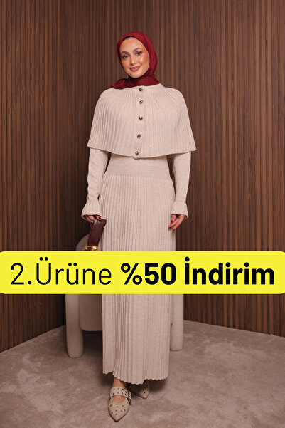 Balenbi Women's Tight Knitted Cape Sweater Hijab Dress Std Size 1150