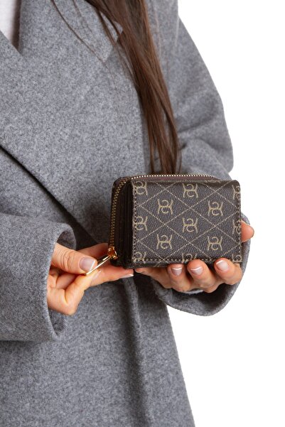 Eliza Kadın Mini Cüzdan Fermuarlı Çok Bölmeli Kartlık ve Bozuk Para Bölmeli K...