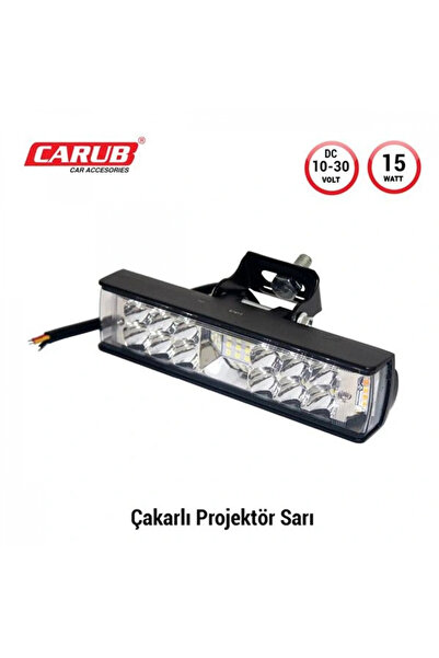 Carub Projektör Sis Farı 10-30V15W Çakar Beyaz- Sarı 15x3,5