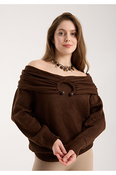 Moda Days Pulover de damă argintiu cu decolteu în V