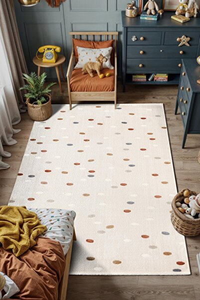 Cotto Home Cotto Cool CL003R Renkli Akrilik Halı Tozu Az Pamuk Tabanlı Salon ...