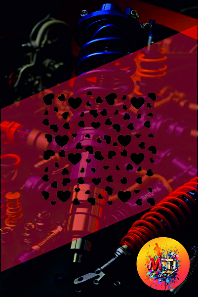 sticker Çok Kalp Sticker25x25Cm Folyo Kesim Evrensel Desen Kaplama Araba-Moto...