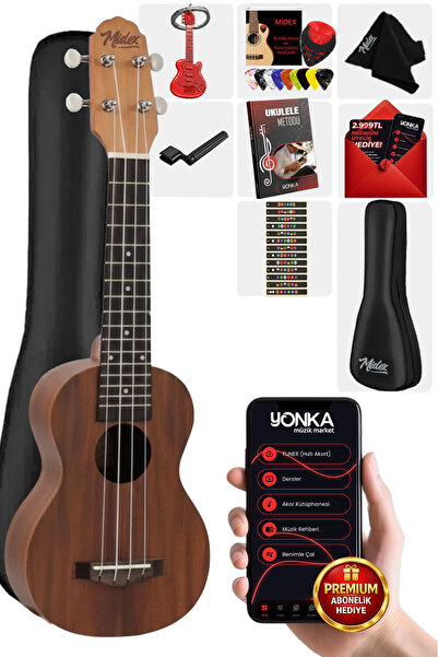 Midex Spa-241 Koa Wood Quality Soprano Ukulele Set