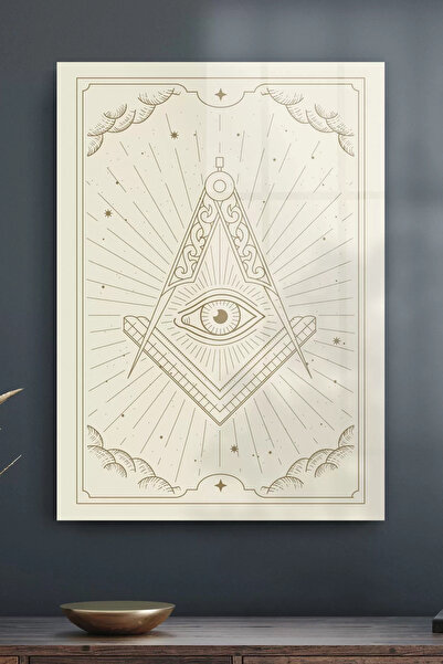 Decovetro Tablou de sticlă Spiritual Eye White