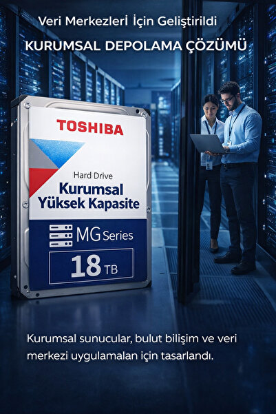 Toshiba ENTERPRISE, MG09ACA18TE, 3.5", 18TB, 512Mb 7200 Rpm, 7/24 Güvenl...