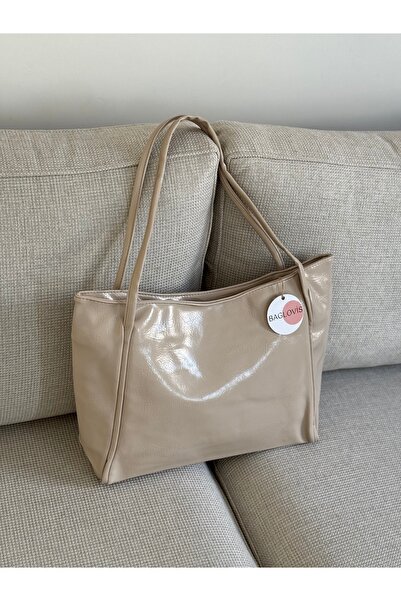 BAGLOVİS Велика м'яка шкіряна блискуча жіноча сумка En42 Uzn28