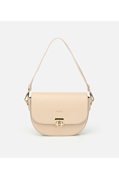 Hotiç Kadın Kemik Gold Kilit Detaylı Omuz Çantası