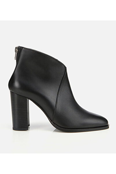 Hotiç Kadın Deri Siyah Yumuşak Bilekte Topuklu Bot