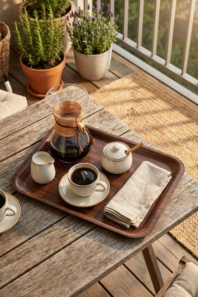 Külsan 2434.KCE - Arcoform 2'li Ceviz Kaymaz Dikdörtgen Tepsi 24x34 cm, Therm...