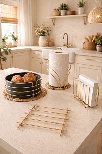 KARTEYA Service Presentation Set and Bread Dish Set Towel Holder Napkin Holde...