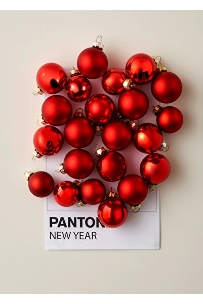 Bella Maison Коледна украса 16 части червена (3 см)