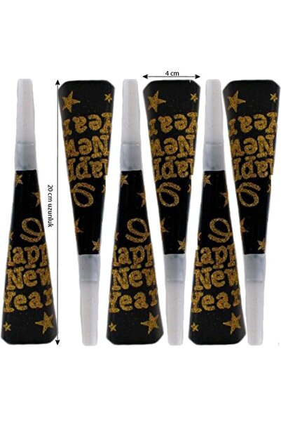 partidolu Sesli Vuvuzela Happy New Year Karton Borozan Yılbaşı Düdüğü 6 Adet ...