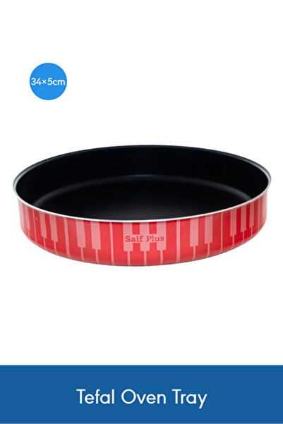 Saif Plus صينية فرن تيفال 34 × 5 سم - تصميم أحمر متين للخبز والطهي في الفرن