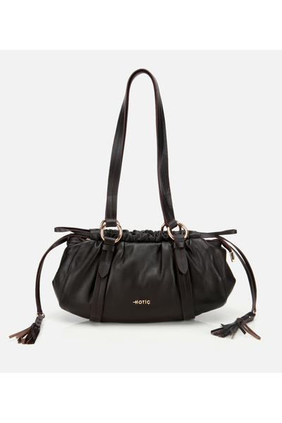 Hotiç Kadın Deri Kahverengi Yumuşak Dokulu Bowling Omuz Çantası