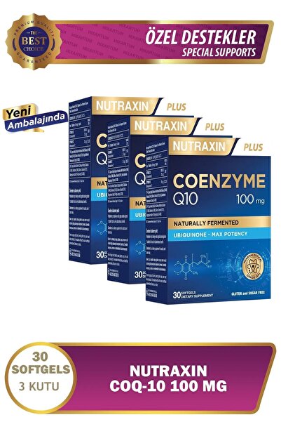 Nutraxin Coq-10 100mg 30 Kapsül 3 Adet