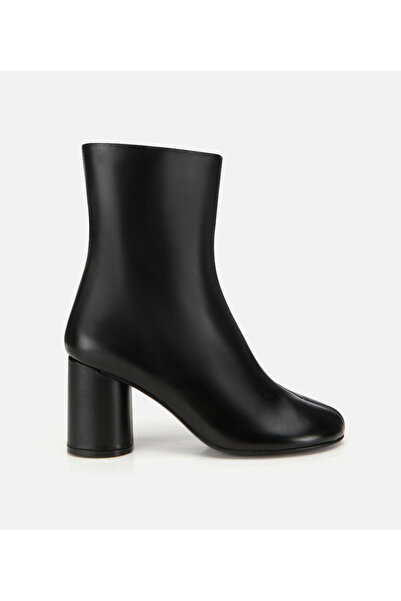 Hotiç Kadın Deri Siyah Streç Blok Detaylı Topuklu Bot