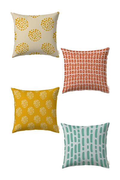 Arancione Co . غطاء وسادة كلاسيكي مكون من 4 قطع Ds5