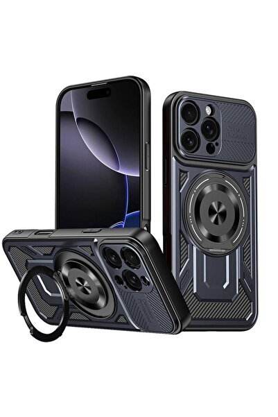 SKYDDAR INNOVATION Carcasă pentru iPhone 16 Pro, RuggedCam, inel magnetic ant...
