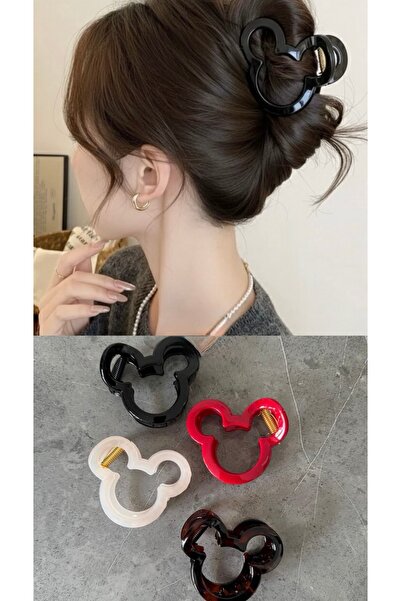 Xui Trend Marka Model Akrilik Disney Mickey Figürlü Kırmızı Renk Mandal Toka ...
