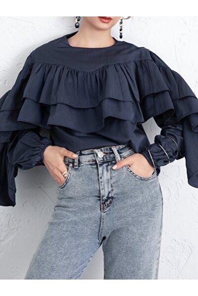 Modamorfo بلوزة بأكمام مطاطية - لاسي